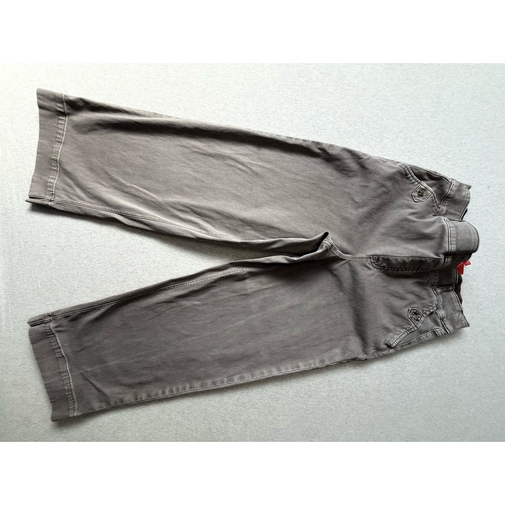 Spanx Wide Leg Pull On Pants Charcoal Gray Stretch Twill Size Medium